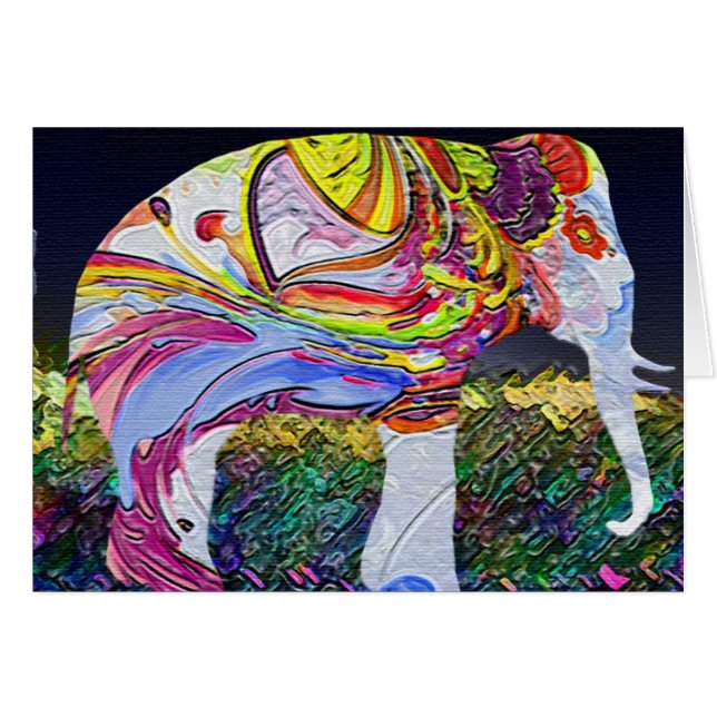 Belle carte d'éléphant (Devant horizontal)