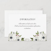 Belle carte d'information florale (Devant / Derrière)