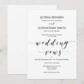 Belle carte d'invitation au mariage élégante (Devant / Derrière)