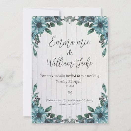 Belle carte d'invitation de mariage (Devant)