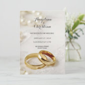 Belle carte d'invitation de mariage anneau de mari (Debout devant)