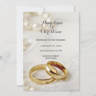 Belle carte d'invitation de mariage anneau de mari
