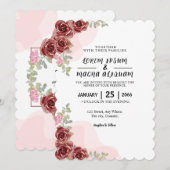 Belle carte d'invitation fleurie Wreath Design (Devant / Derrière)