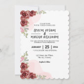 Belle carte d'invitation fleurie Wreath Design (Devant)