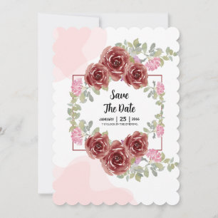 Belle carte d'invitation fleurie Wreath Design