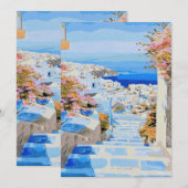 Belle carte d'invitation Grèce (Devant / Derrière)