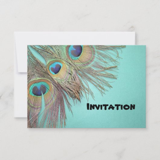 Belle carte d'invitation Peacock Feathers (Devant)
