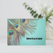 Belle carte d'invitation Peacock Feathers (Debout devant)