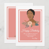 Belle carte femme noire (Devant / Derrière)