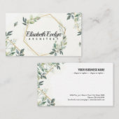 Belle carte fleurie avec or (Devant / Derrière)