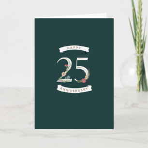 Belle carte florale 25e anniversaire