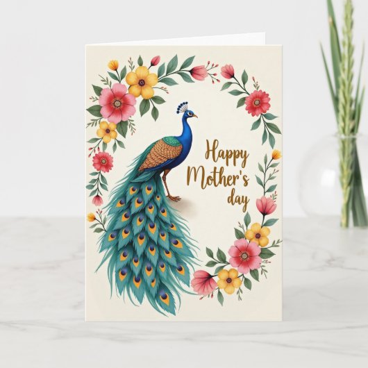 Belle Carte Florale d'Oiseau (Devant)