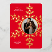 Belle carte Foil de Noël de flocon rouge (Recto)