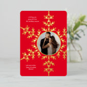 Belle carte Foil de Noël de flocon rouge (Debout devant)