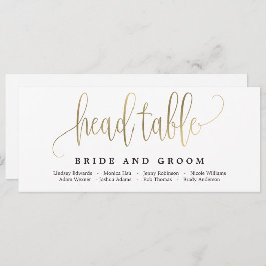 Belle carte graphique de siège en calligraphie (Devant / Derrière)