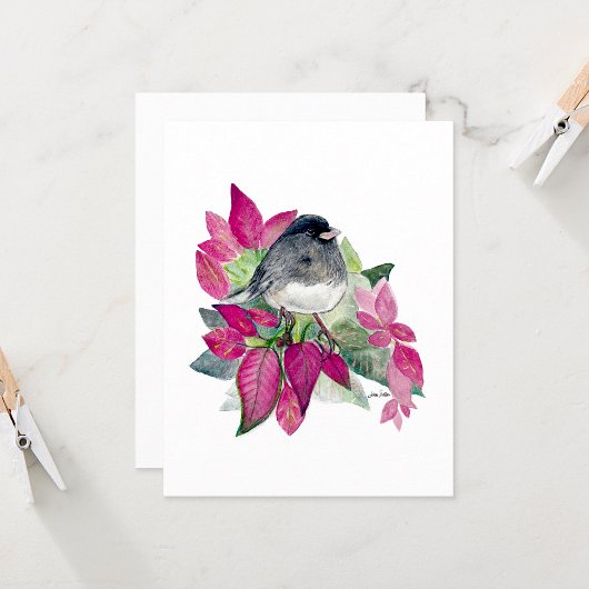 Belle carte Junco Watercolor Note