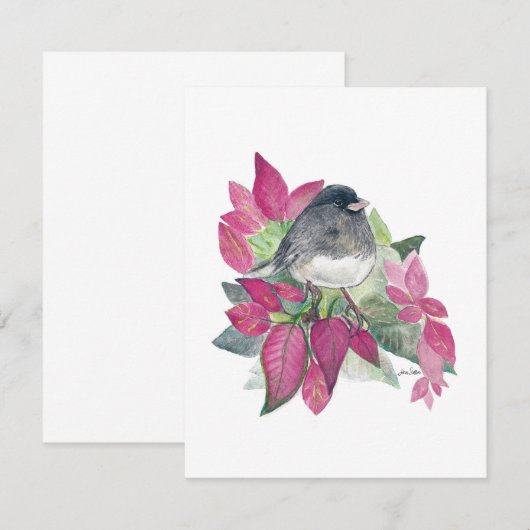 Belle carte Junco Watercolor Note (Devant / Derrière)