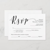 Belle carte l'épousant élégante de clôture de RSVP (Devant / Derrière)