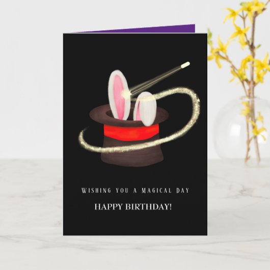 BELLE carte MAGIQUE d'anniversaire (Fleur jaune)