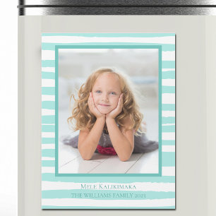 Belle carte magnétique de Noël de plage Turquoise 