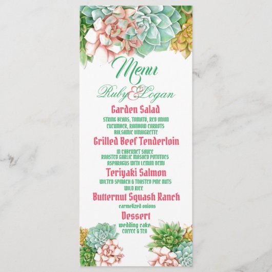 Belle carte Mariage Succulents (Devant)