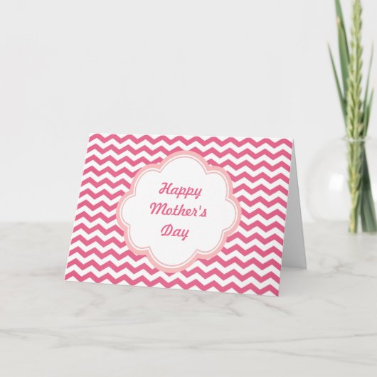 Belle carte mère chevron rose (Devant)