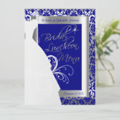 Belle carte nuptiale en Argent et Royal Blue (Debout devant)
