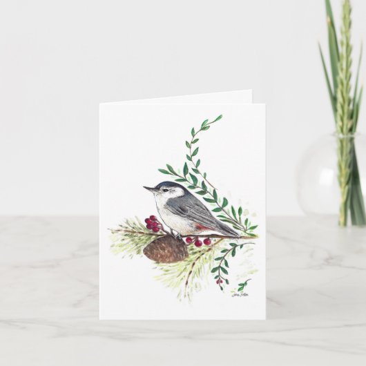 Belle carte Nuthatch Watercolor Note (Devant)
