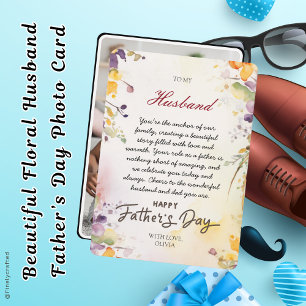 Belle carte photo de Fête des Pères florale pour m