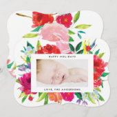 Belle carte photo florale brillante (Devant / Derrière)