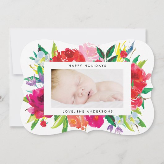 Belle carte photo florale brillante (Devant)