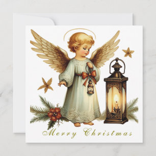 Belle carte plate Ange de Noël vintage