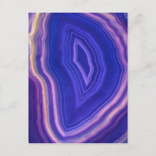 Belle carte postale Agate bleu et violet