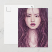 Belle carte postale asiatique femme (Devant / Derrière)