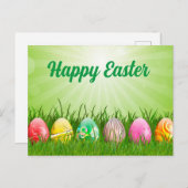 Belle carte postale colorée de Pâques heureuse (Devant / Derrière)