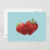 Belle Carte postale Couple fraise (Devant / Derrière)