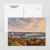 Belle carte postale Davenport Iowa Quad Cities (Devant / Derrière)