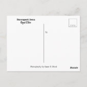 Belle carte postale Davenport Iowa Quad Cities (Dos)