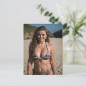 Belle carte postale de fille Bikini Beach (Debout devant)