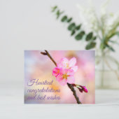 Belle carte postale de fleurs de cerisier Sakura (Debout devant)