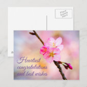 Belle carte postale de fleurs de cerisier Sakura (Devant / Derrière)