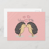 Belle carte postale de hérissons baisants (Devant / Derrière)