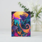 Belle Carte postale de la nymphe de la mer de sirè (Debout devant)