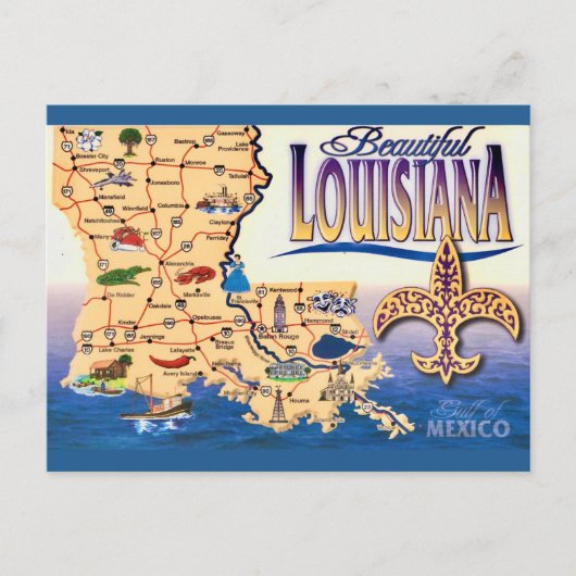 Belle carte postale de Louisiane (Devant)