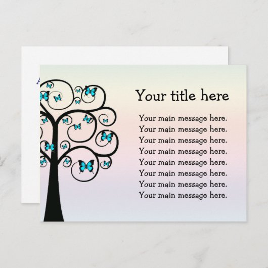 Belle carte postale de papillon (Devant / Derrière)