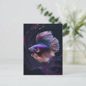 Belle carte postale de poisson Abstrait violet (Debout devant)