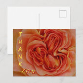 Belle carte postale de remerciement avec une rose  (Devant / Derrière)