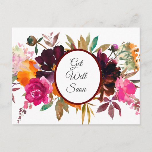 Belle carte postale de vœux de rétablissement aux (Devant)