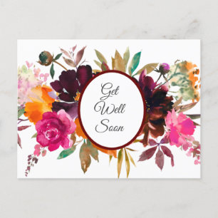 Belle carte postale de vœux de rétablissement Coul