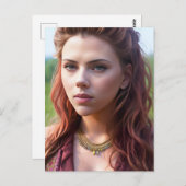 Belle carte postale femme (Devant / Derrière)